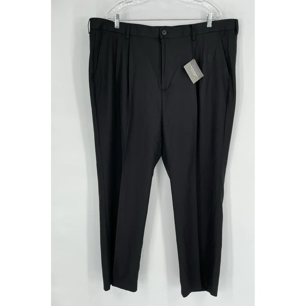 NWT Alexandre London Men Size UK 44x29 Pleated Cuffed  Wool‎ Dress Pants Slacks